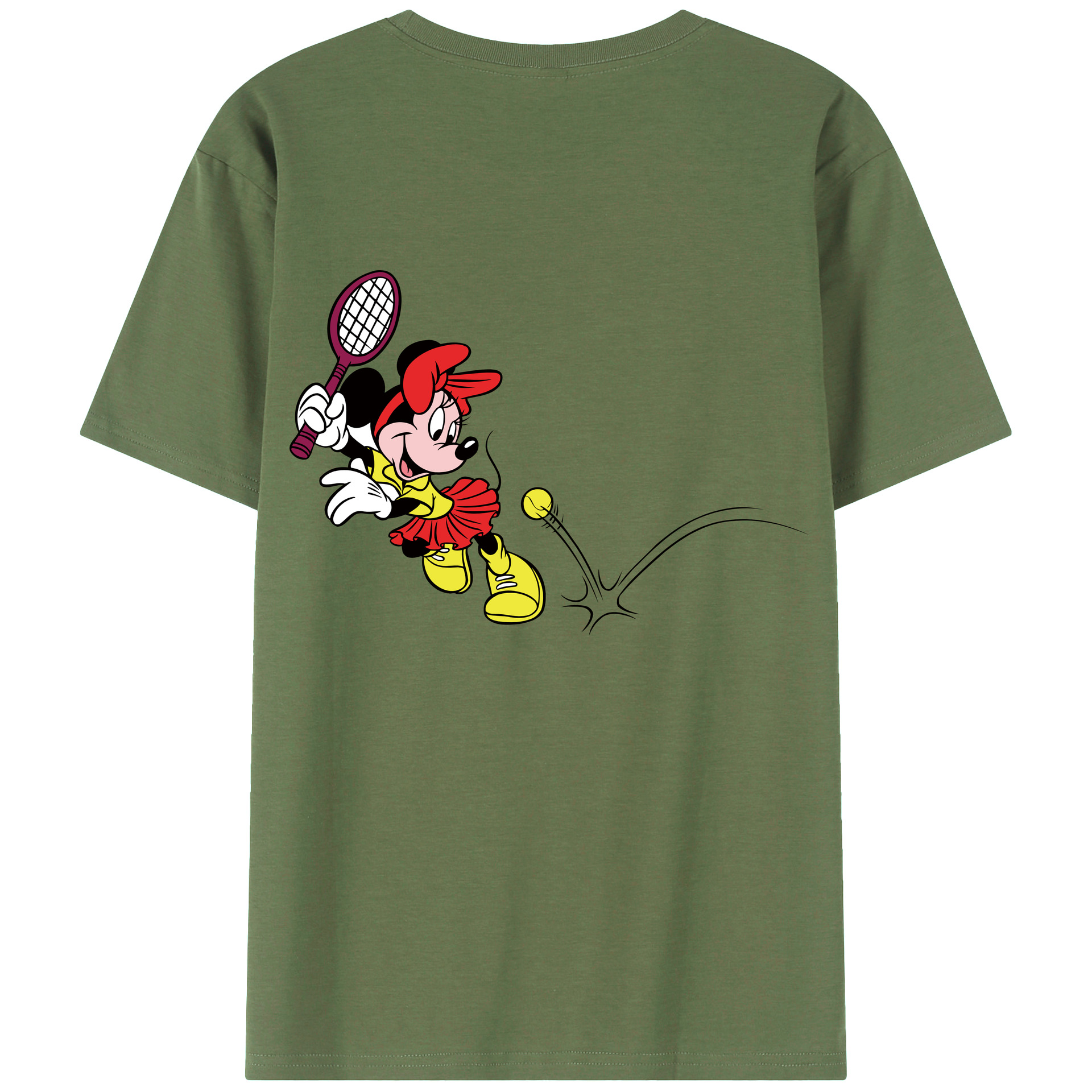 ミッキーマウス Mickey Mouse 綿100％ メンズ半袖Tシャツ（バックプリント） 通気性